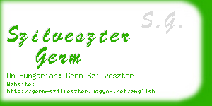 szilveszter germ business card